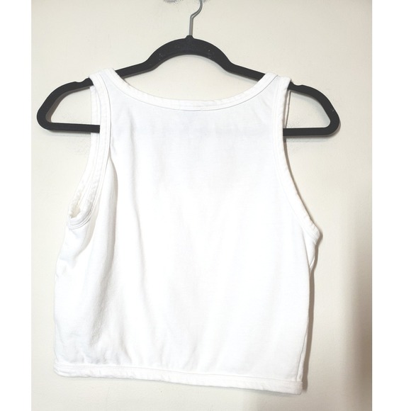 GIU White Corset Style Crop Tank Top Women Size P Medium 100% Cotton‎ - Picture 8 of 8